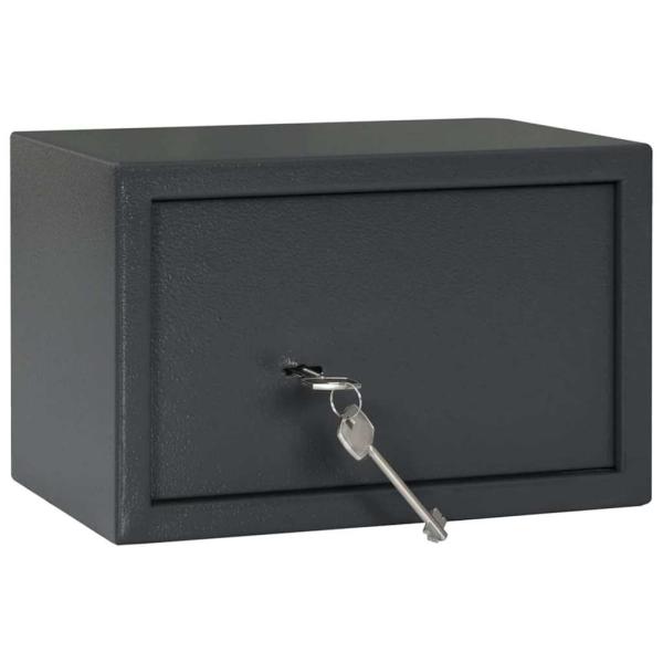 ARDEBO.de - Safe Box mit Schlüssel Schloss Dunkelgrau 20x31x20 cm Stahl