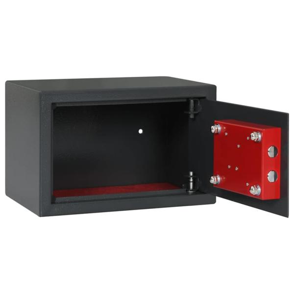 Safe Box mit Schlüssel Schloss Dunkelgrau 20x31x20 cm Stahl