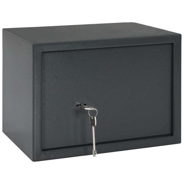 Safe Box mit Schlüsselschloss Dunkelgrau 25x35x25 cm Stahl