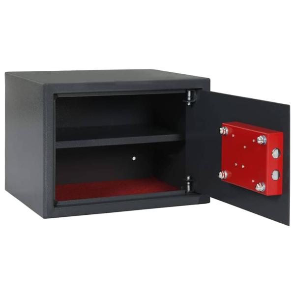 Safe Box mit Schlüsselschloss Dunkelgrau 25x35x25 cm Stahl