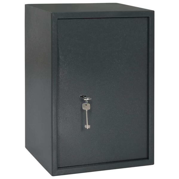 Safe Box mit Schlüsselschloss Dunkelgrau 31x35x50 cm Stahl