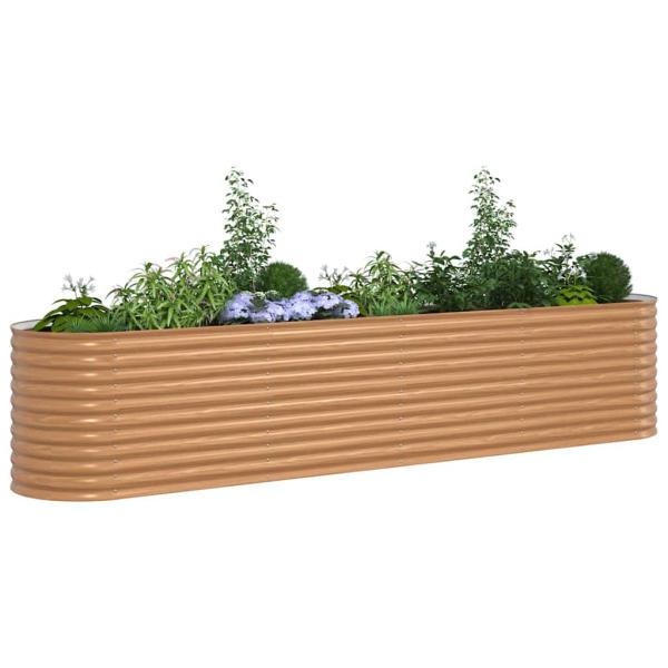 Garten Hochbeet Holzoptik Galvanisierter Stahl 400 x 80 x 81 cm