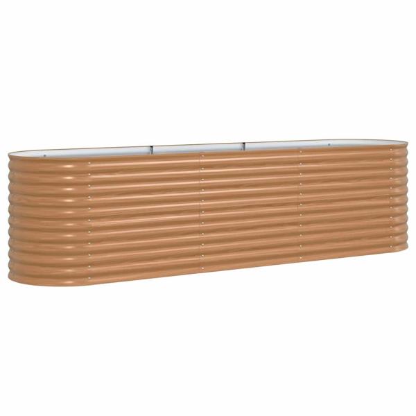 Hochbeet Pflanzgefäß Holzoptik Metall 320 X 80 X 81 cm Langlebig