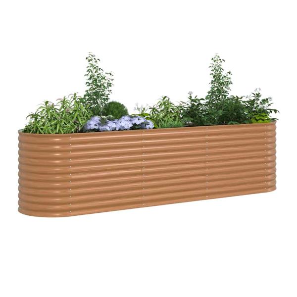 Hochbeet Pflanzgefäß Holzoptik Metall 320 X 80 X 81 cm Langlebig