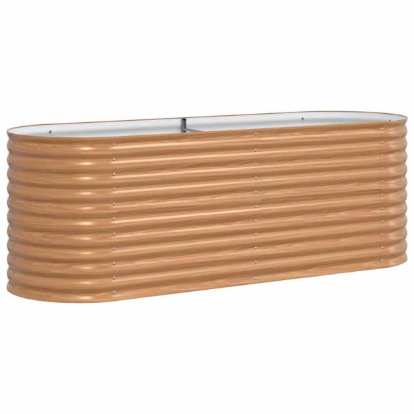 Braunes Hochbeet - Holzoptik 240x80x81 cm Stahl
