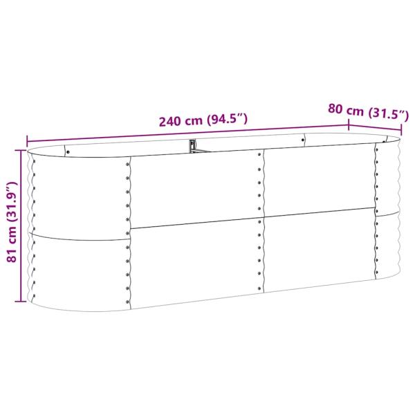 Braunes Hochbeet - Holzoptik 240x80x81 cm Stahl