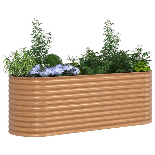 Braunes Hochbeet - Holzoptik 240x80x81 cm Stahl