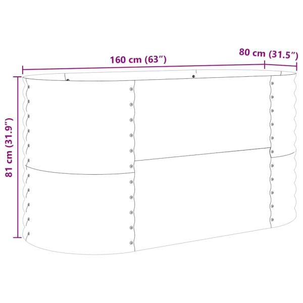 Hochbeet Braun mit Holzoptik 160x80x81 cm Stahl