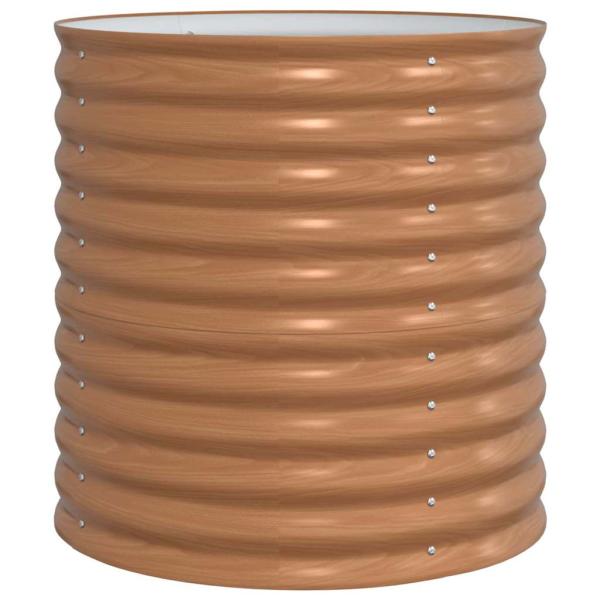 Hochbeet Braun mit Holzoptik 80x80x81 cm Stahl