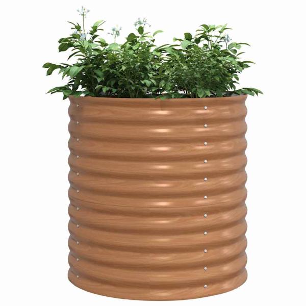 Hochbeet Braun mit Holzoptik 80x80x81 cm Stahl