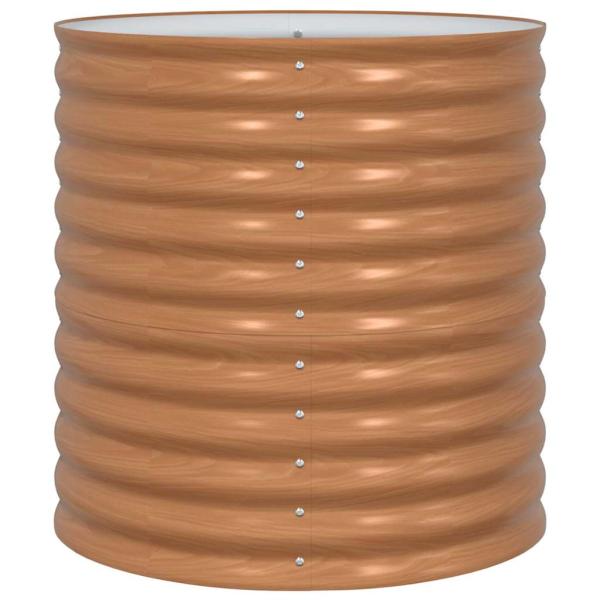 Hochbeet Braun mit Holzoptik 80x80x81 cm Stahl