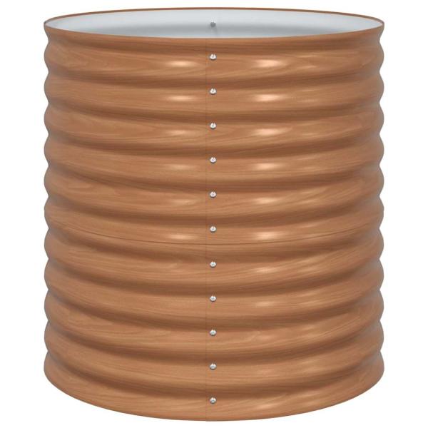 Hochbeet Braun mit Holzoptik 80x80x81 cm Stahl