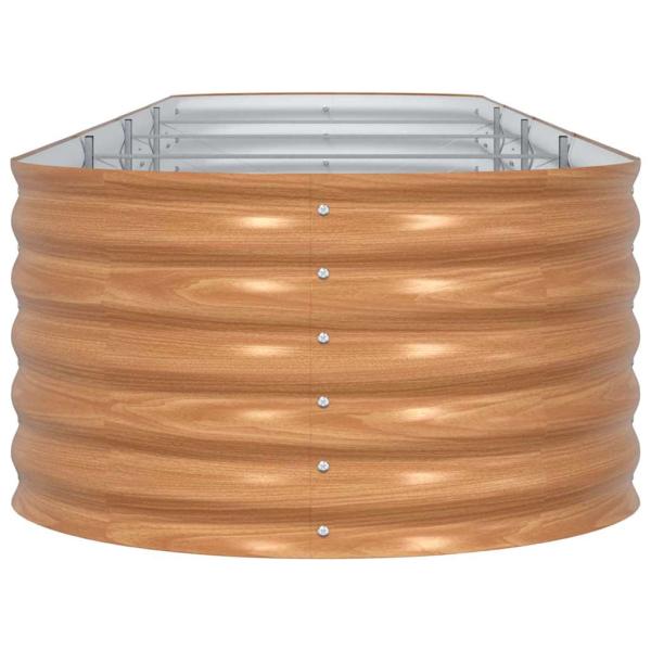 Hochbeet Braun mit Holz-Look 400x80x44 cm Stahl