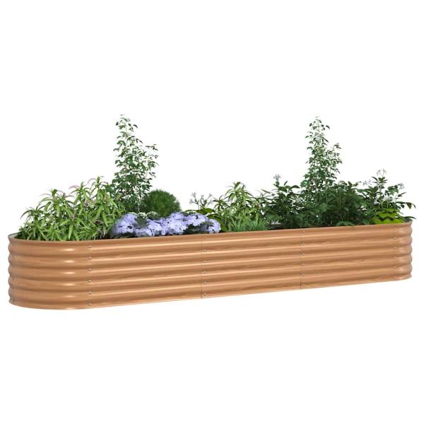 Hochbeet Brauner Holzlook 320x80x44 cm Stahl