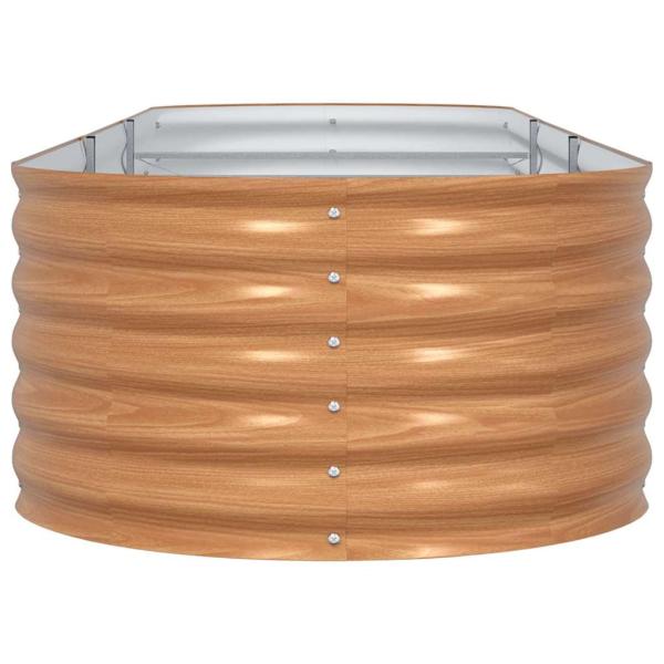 Hochbeet Brauner Holzlook 320x80x44 cm Stahl