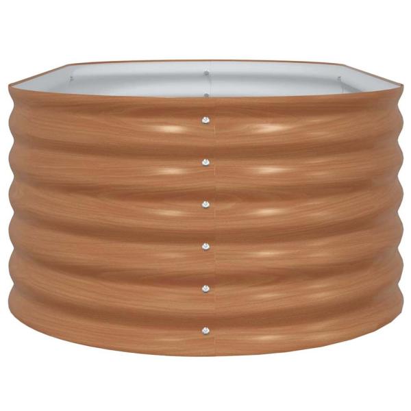 Braunes Hochbeet mit Holzlook 160x80x44 cm Stahl