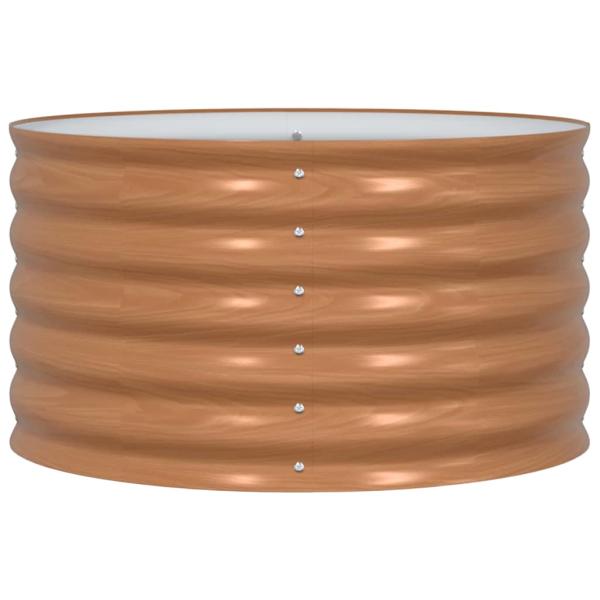 Hochbeet Braun mit Holzlook 80x80x44 cm Stahl