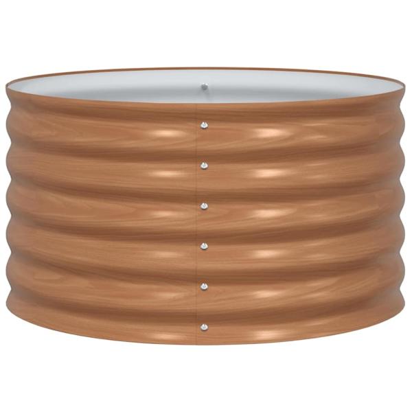 Hochbeet Braun mit Holzlook 80x80x44 cm Stahl