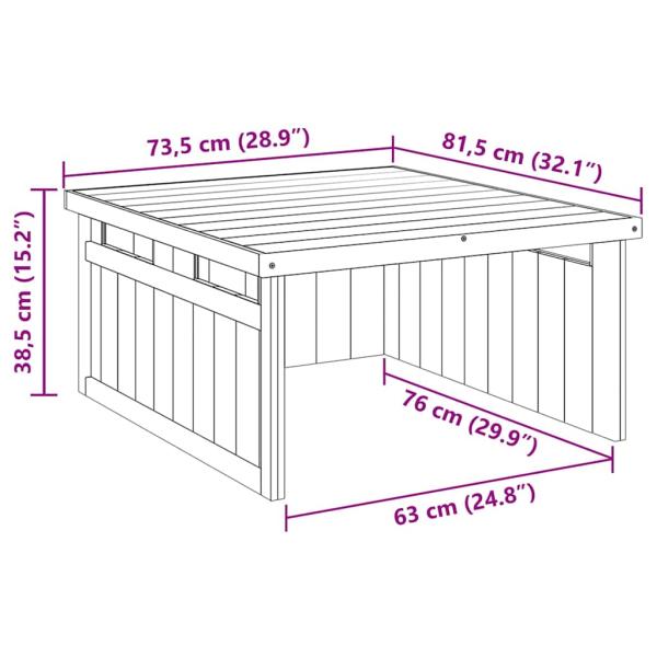 Garage für robotergestützten Rasenmäher 70x80x38 cm Impregniertes Holz Kiefer