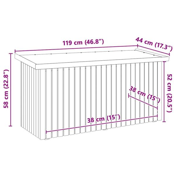 Aufbewahrungsbox 119x44x58,5 cm behandeltes Kiefernholz