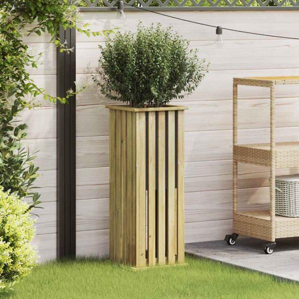 ARDEBO.de - Gartenpflanzer mit Linse 33x33x85 cm imprägniertes Holz Kiefer