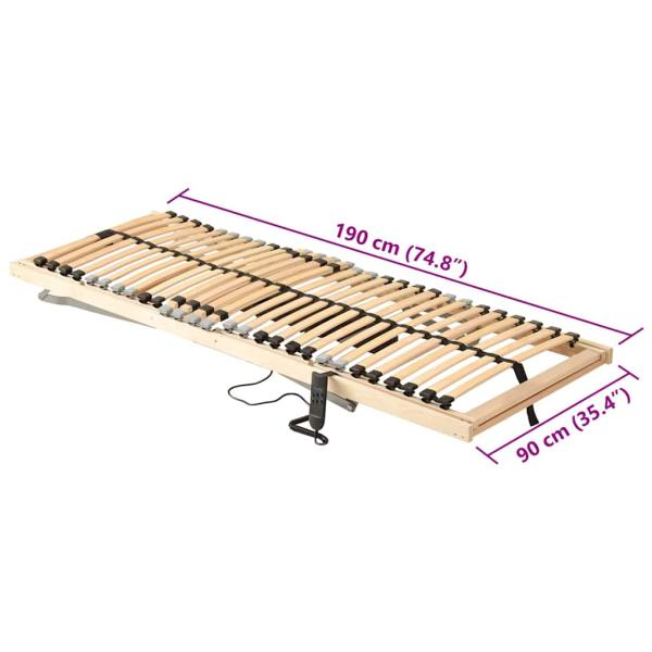 Elektrische Lattenbettbasis mit 26 Latten 7 Zonen 90 x 190 cm
