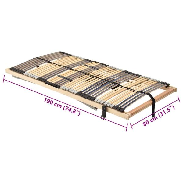 Elektrische Lattenbettbasis 39 Latten 7 Zonen 80x190 cm