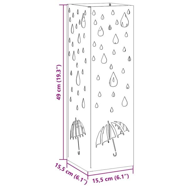 Regenschirmständer Olivgrün Metall Mittel Dekorative Intarsien