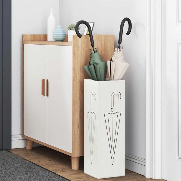 Regenschirmständer Weiß Metall Kompakt Regenschirmständer