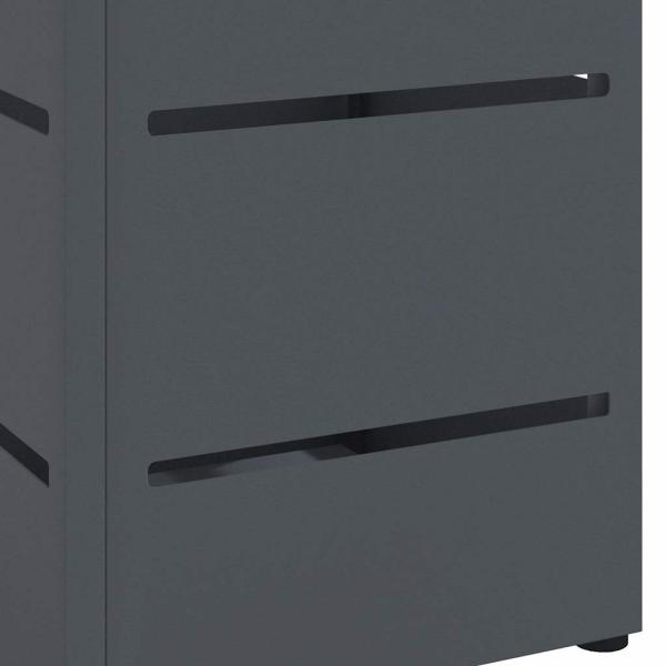 Regenschirmständer Anthrazit Metall Mittel Dekorative Einlagen