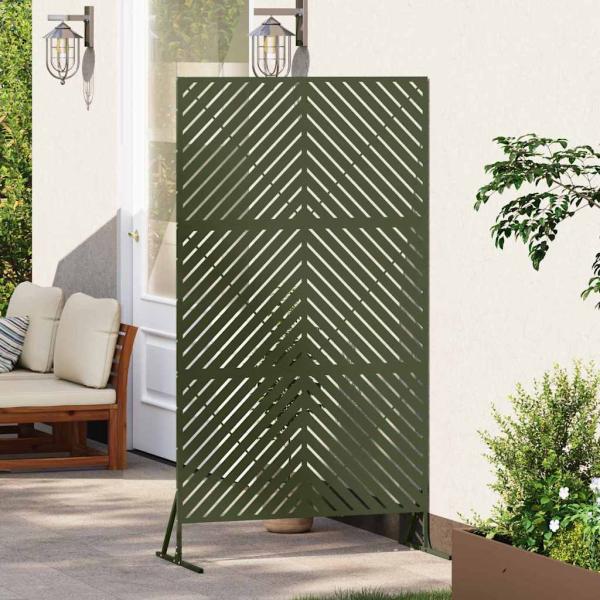 Metallzaun-Panel Olivgrün Metall Groß Muster Außenzäune-Panel