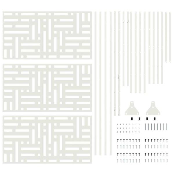 Großes Metallzaunpanel Weiß Pulverbeschichteter Stahl