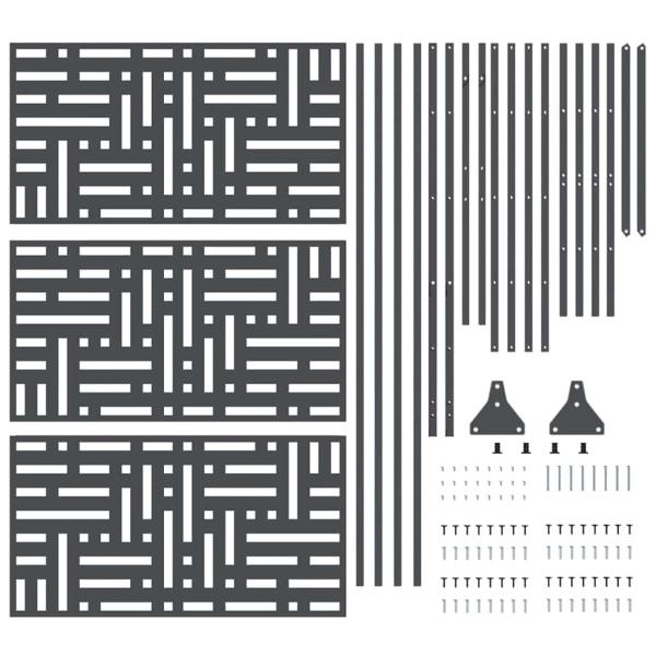 Metallzaunpanel Anthrazit Metall Groß Langlebig Zaunpanel