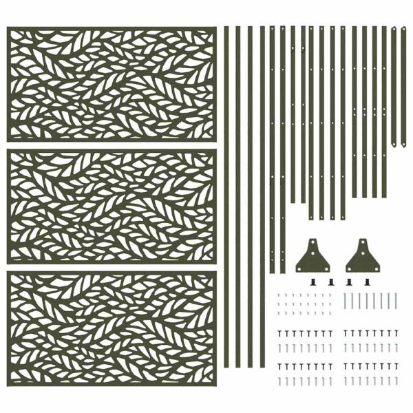 Metallzaun-Element Olivgrün Pulverbeschichteter Stahl Standard