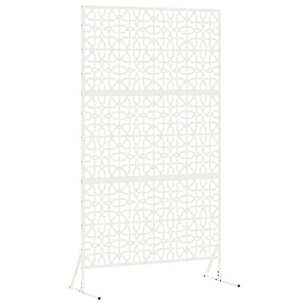 Florales Zaunpanel Weiß Metall Mittel Dekoratives Design