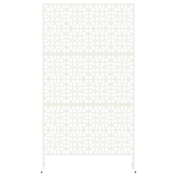 Florales Zaunpanel Weiß Metall Mittel Dekoratives Design