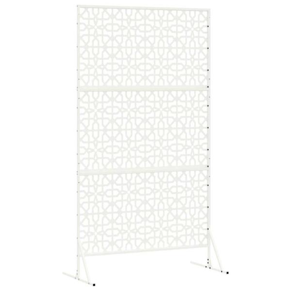 Florales Zaunpanel Weiß Metall Mittel Dekoratives Design