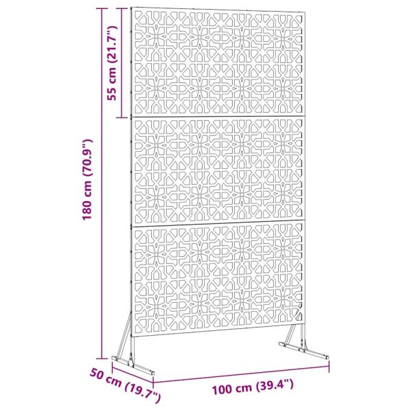 Florales Zaunpanel Weiß Metall Mittel Dekoratives Design