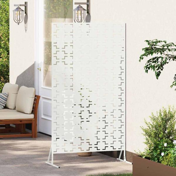 Metallzaunpanel Weiß Metall Groß Dekorative Intarsien