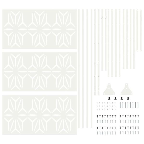 Metallzaunpanel Weiß Metall Groß Dekorative Intarsien