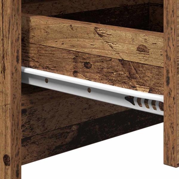 Nachttisch mit LED-Lichtern Altholz