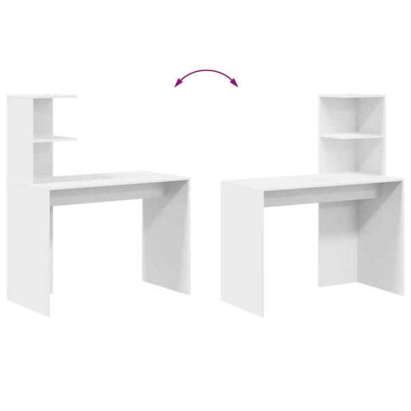 Weißer Schreibtisch Weiß MDF Kompakt Dekorative Intarsien