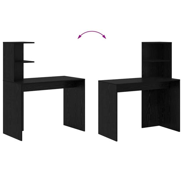 Schwarzer Eichenholz Schreibtisch Schwarze Eiche MDF, Laminat