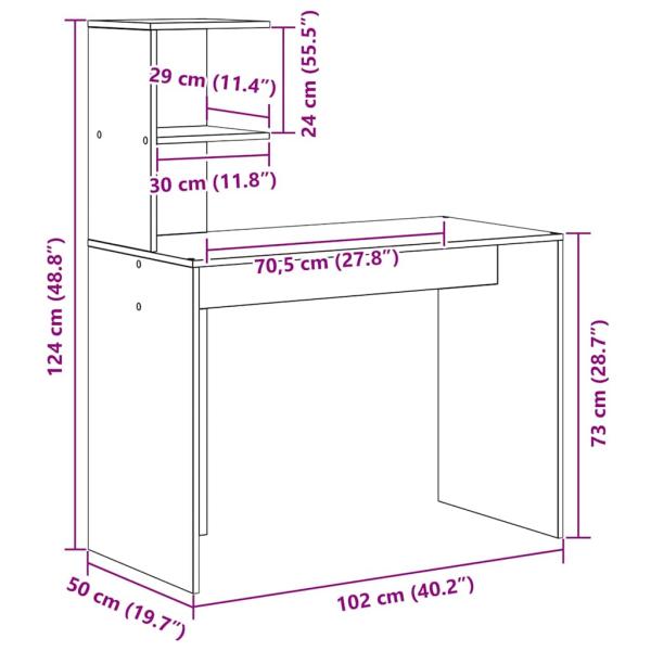 Betongrauer Schreibtisch Betongrau Spanplatte, Betonoptik Laminat