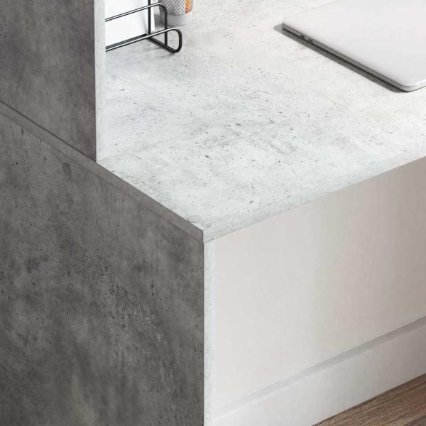 Betongrauer Schreibtisch Betongrau Spanplatte, Betonoptik Laminat