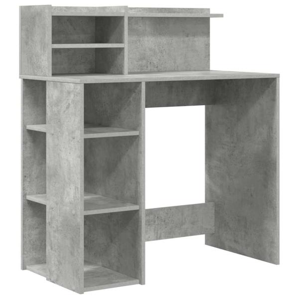 Schreibtisch mit Stauraum Beton grau 90x48x101.5 cm Holzwerkstoff