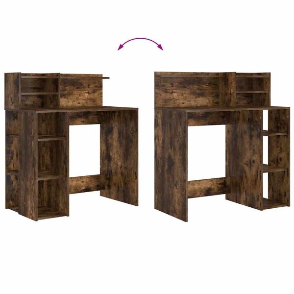 Schreibtisch mit Stauraum Geräucherte Eiche 90x48x101.5 cm Holzwerkstoff