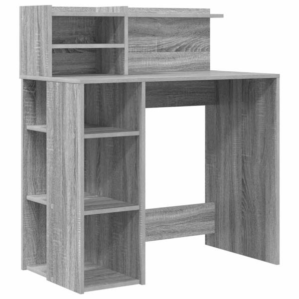 Tisch mit Stauraum Grau Sonoma 90x48x101,5 cm Holzwerkstoff