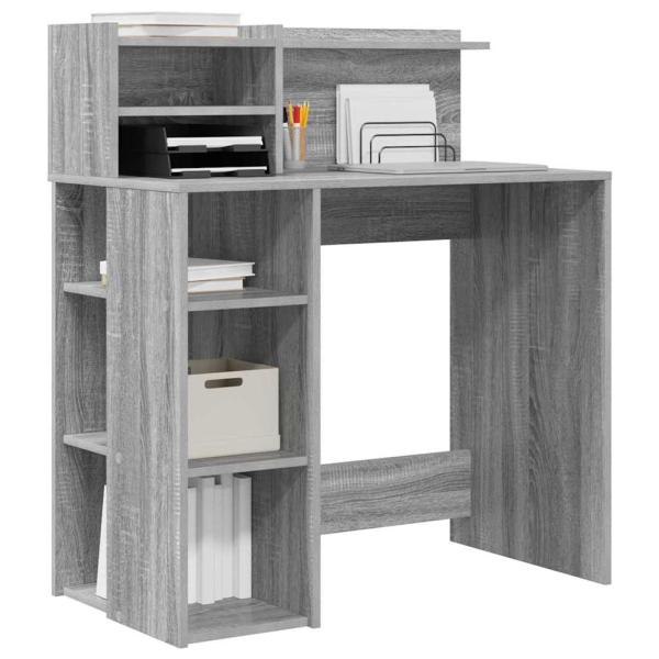 Tisch mit Stauraum Grau Sonoma 90x48x101,5 cm Holzwerkstoff