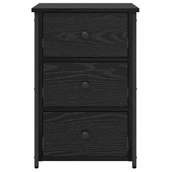 Black Oak Nachttisch Set Schwarzer Eiche Holzwerkstoff Mittel